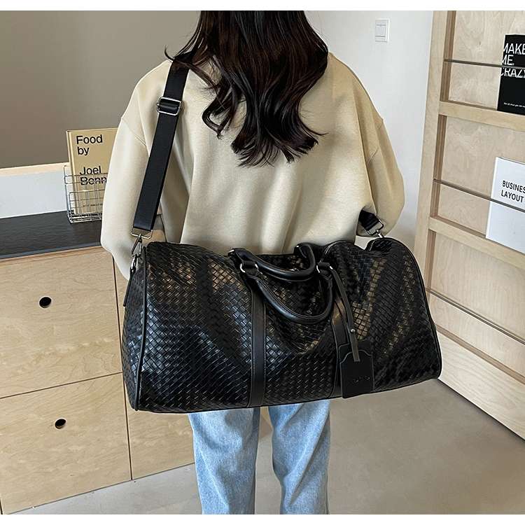 編み込み風 大容量ボストンバッグ 30L