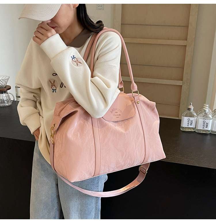 大容量ソフトレザー旅行用ボストンバッグ 20L