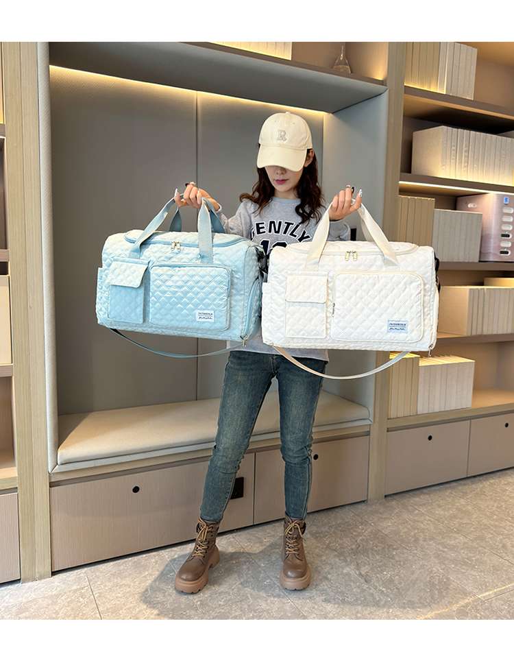 キルティング加工大容量ボストンバッグ 25L