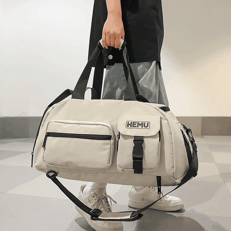 ボストンバッグ 多機能ポケット付き大容量旅行バッグ リュックにもなる2WAY 25L