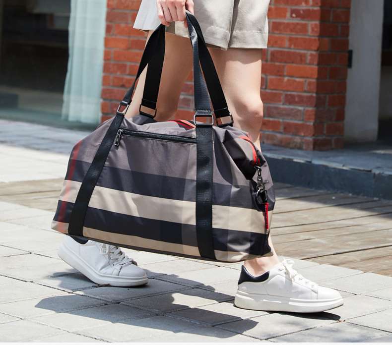 チェック柄ボストンバッグ 20L