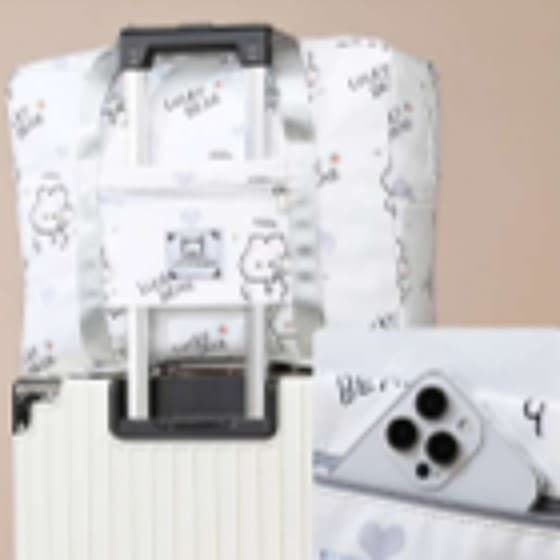 ラッキーベア柄 大容量トラベルボストンバッグ 25L 40L 50L