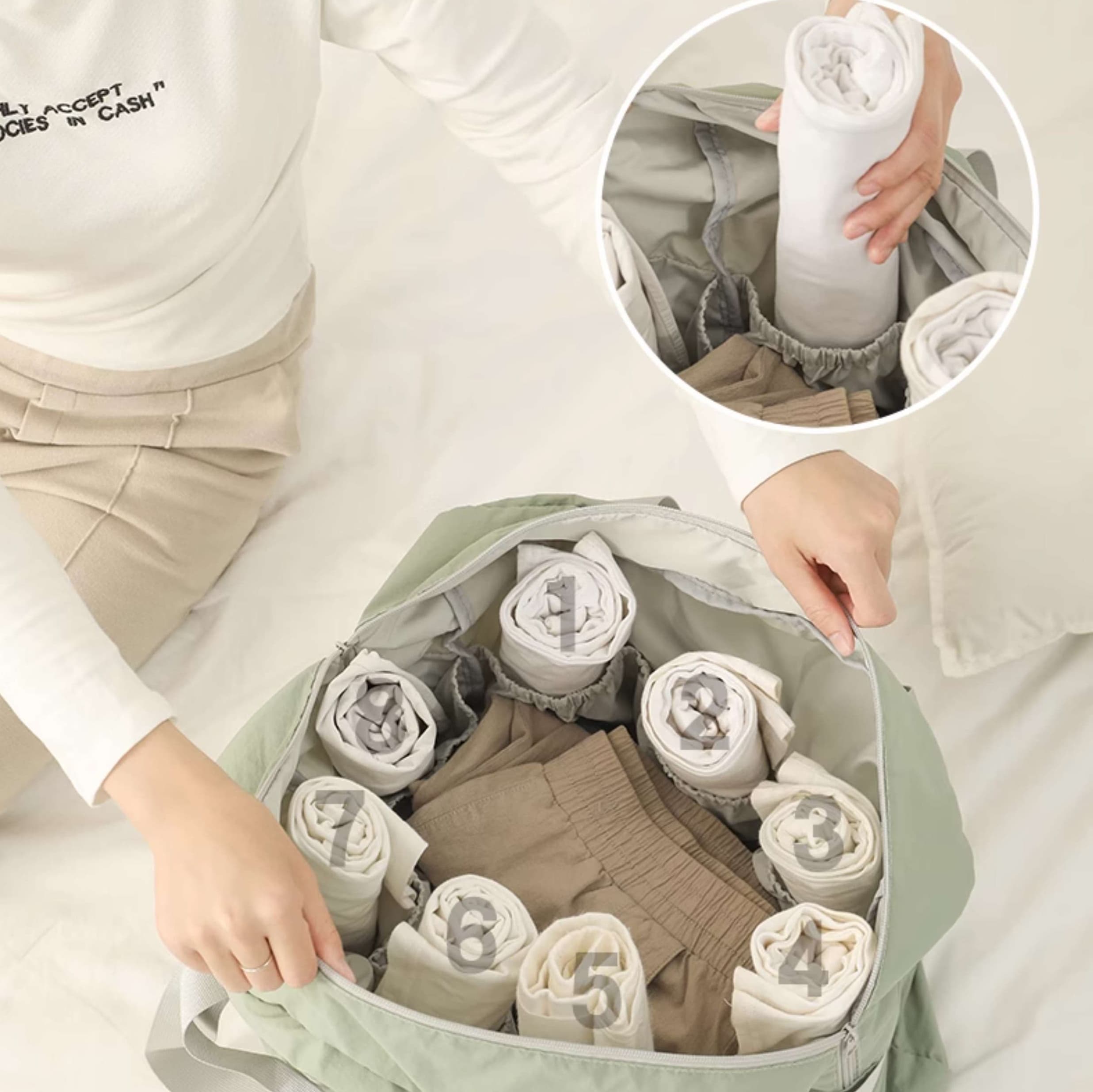 軽量折りたたみ式トラベルボストンバッグ 25L