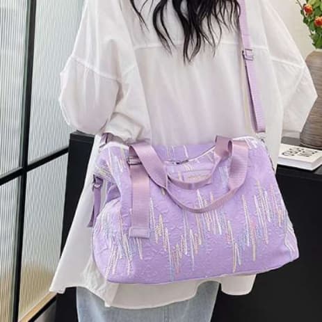 キルティング刺繍ボストンバッグ 旅行用 15L