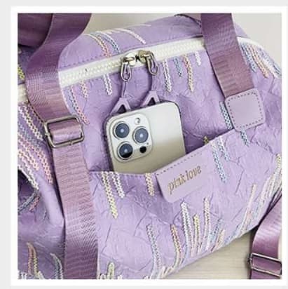 キルティング刺繍ボストンバッグ 旅行用 15L