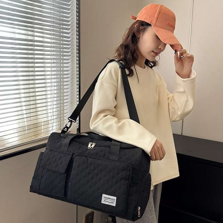キルティング加工大容量ボストンバッグ 25L
