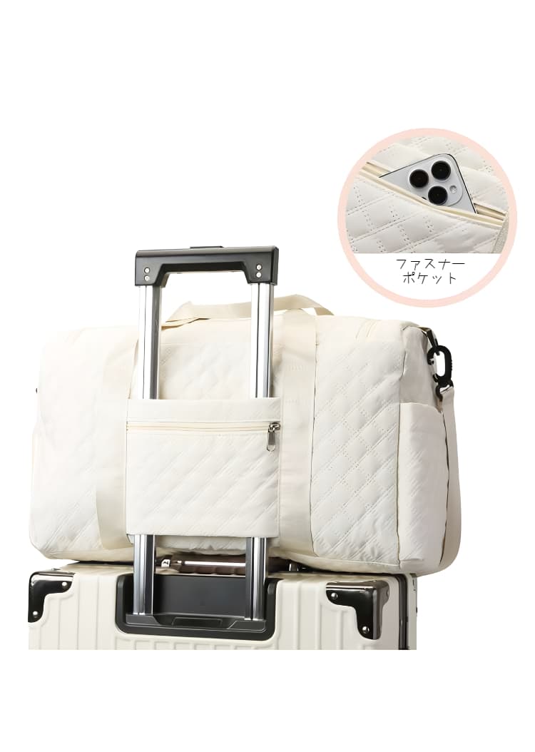 キルティング加工大容量ボストンバッグ 25L