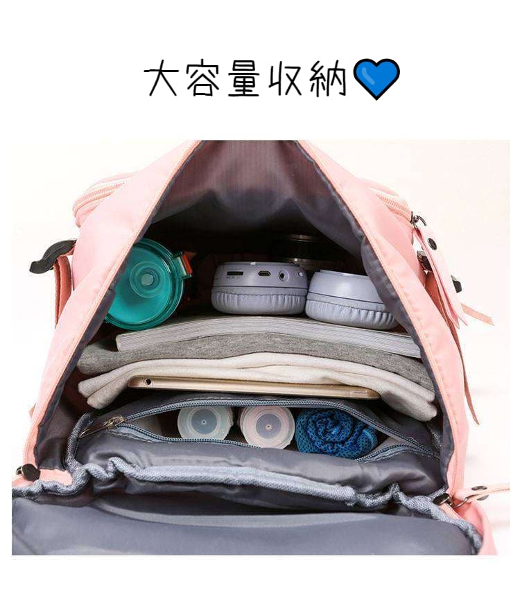 ボストンバッグ 多機能ポケット付き大容量トラベルバッグ 全8色展開 25L