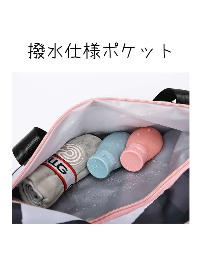 レタープリント ダブルジップ ボストンバッグ 35L
