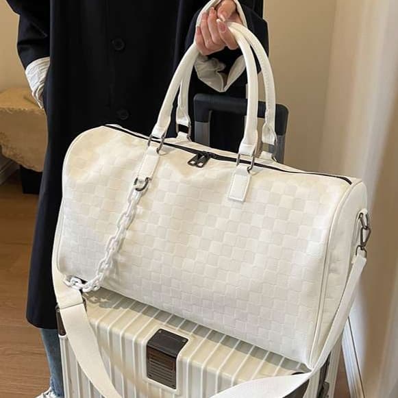 格子柄モダンボストンバッグ 20L