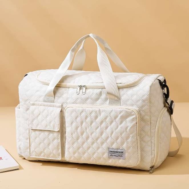 キルティング加工大容量ボストンバッグ 25L