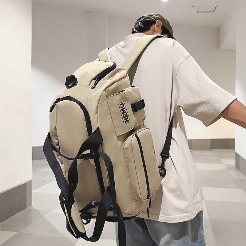 ボストンバッグ 多機能ポケット付き大容量旅行バッグ リュックにもなる2WAY 25L