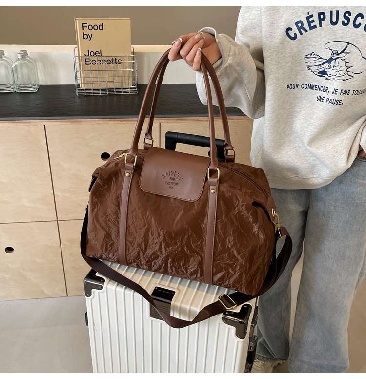 大容量ソフトレザー旅行用ボストンバッグ 20L