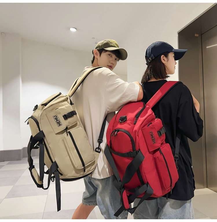 ボストンバッグ 多機能ポケット付き大容量旅行バッグ リュックにもなる2WAY 25L
