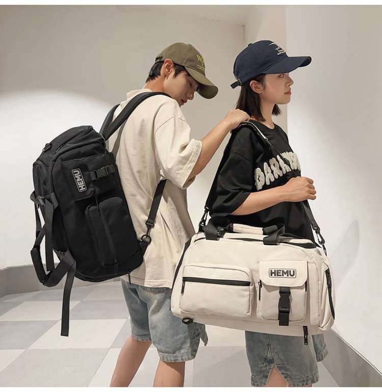 ボストンバッグ 多機能ポケット付き大容量旅行バッグ リュックにもなる2WAY 25L