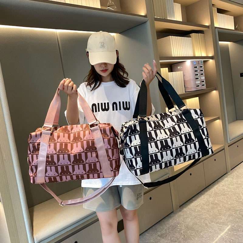 うさぎ柄 大容量ボストンバッグ 15L