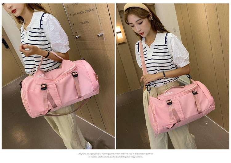 ボストンバッグ 多機能ポケット付き大容量トラベルバッグ 全8色展開 25L