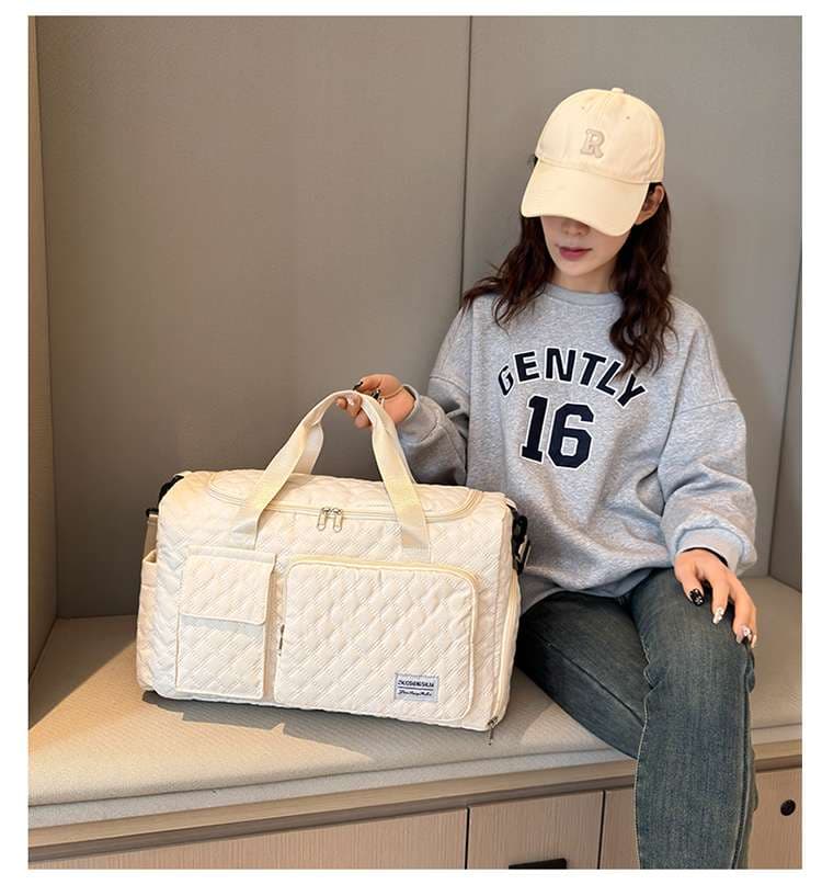 キルティング加工大容量ボストンバッグ 25L