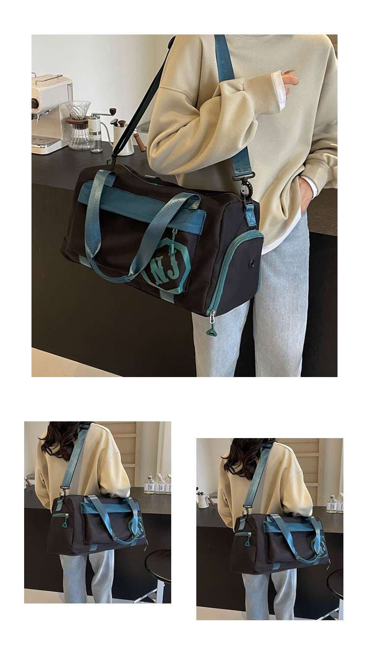 多機能ロゴ入り旅行用ボストンバッグ 20L