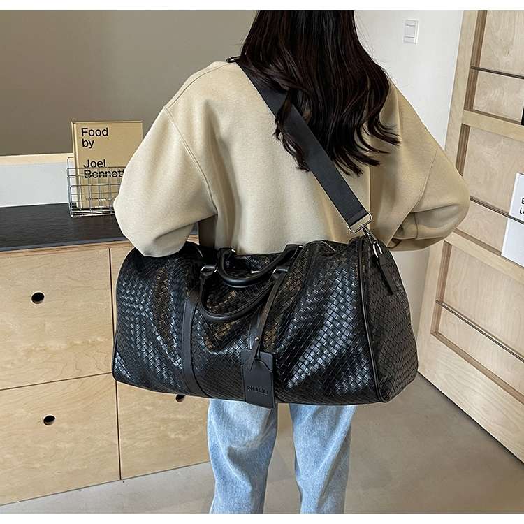 編み込み風 大容量ボストンバッグ 30L