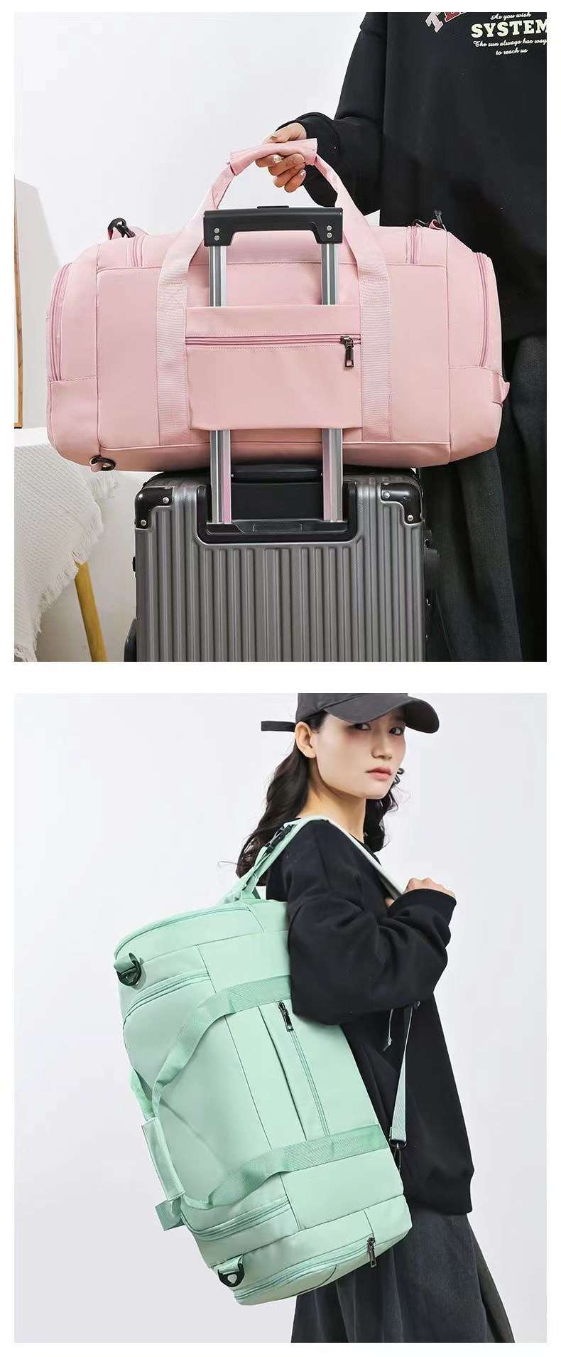多機能トラベルボストンバッグ