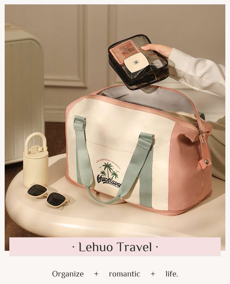 ボストンバッグ トロピカルデザイン オールシーズン旅行バッグ 30L 40L