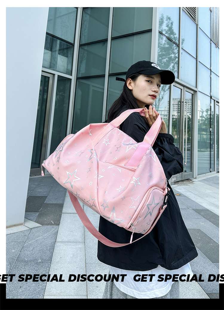 星柄プリント大容量ボストンバッグ 30L