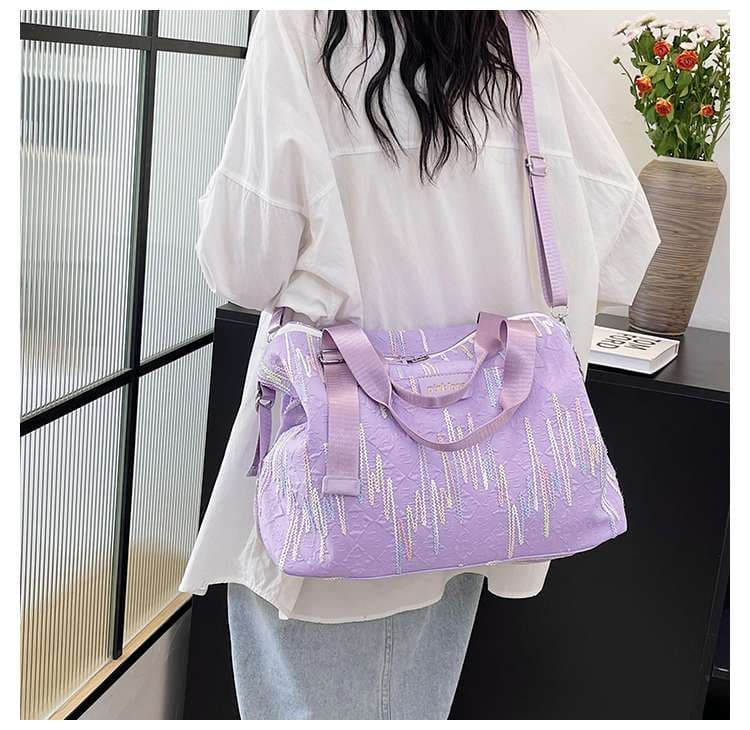 キルティング刺繍ボストンバッグ 旅行用 15L
