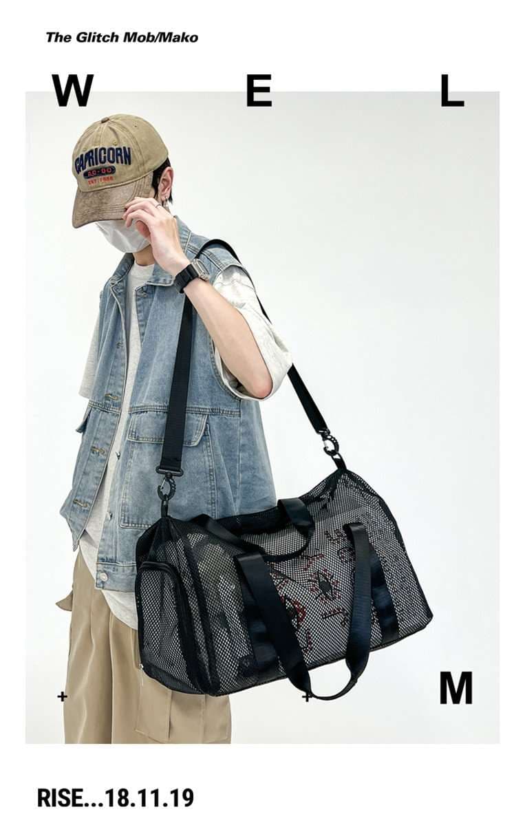 メッシュ素材 軽量ボストンバッグ 25L