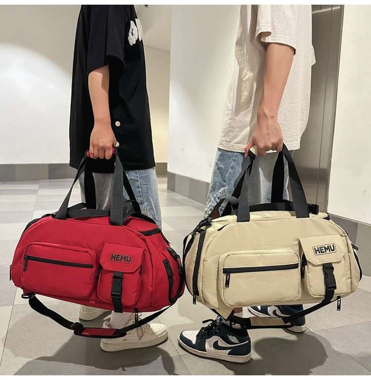 ボストンバッグ 多機能ポケット付き大容量旅行バッグ リュックにもなる2WAY 25L