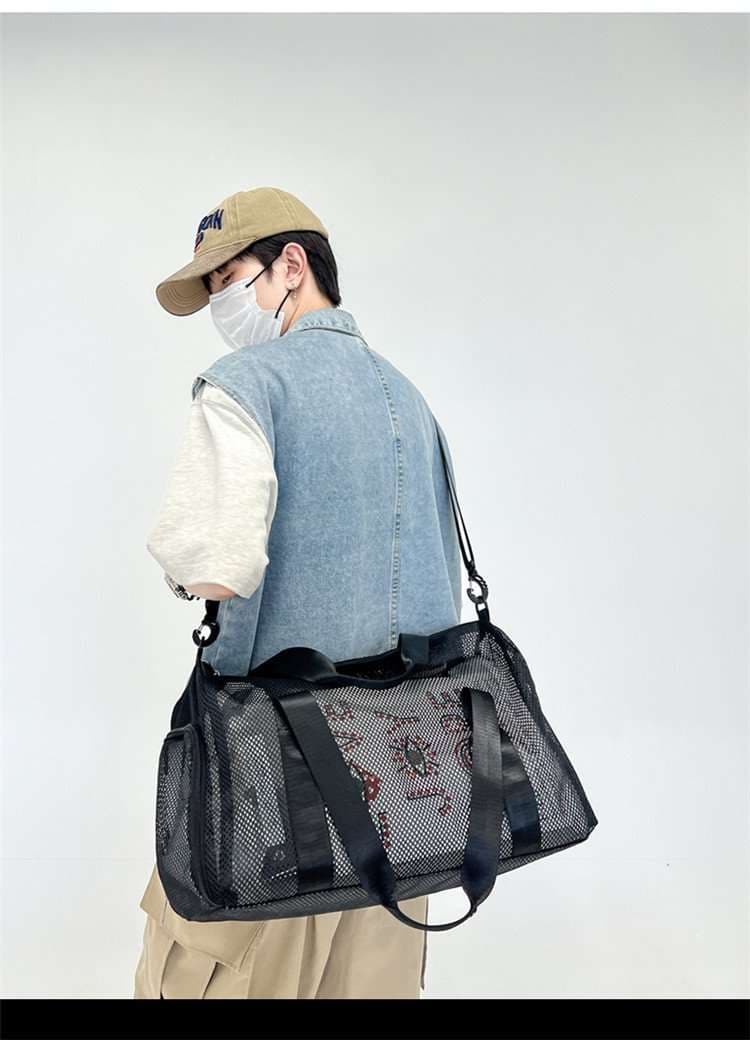 メッシュ素材 軽量ボストンバッグ 25L