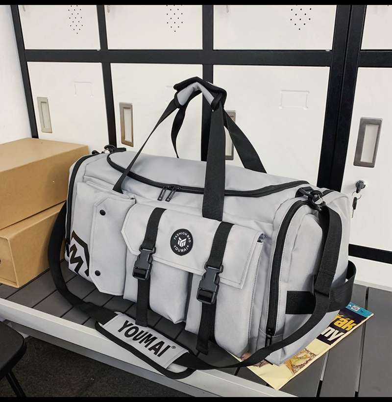 多機能ポケット付き大容量ボストンバッグ 40L