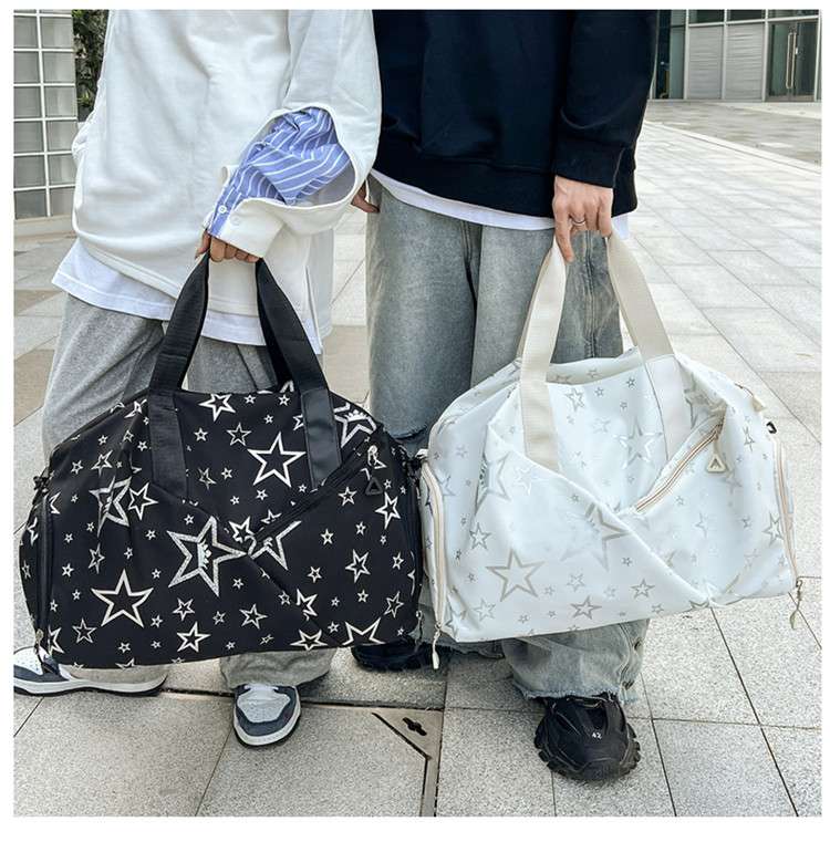 星柄プリント大容量ボストンバッグ 30L