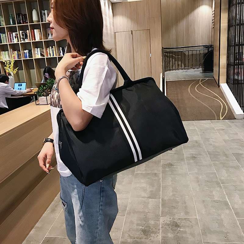 スタイリッシュ ストライプ ボストンバッグ 25L 35L