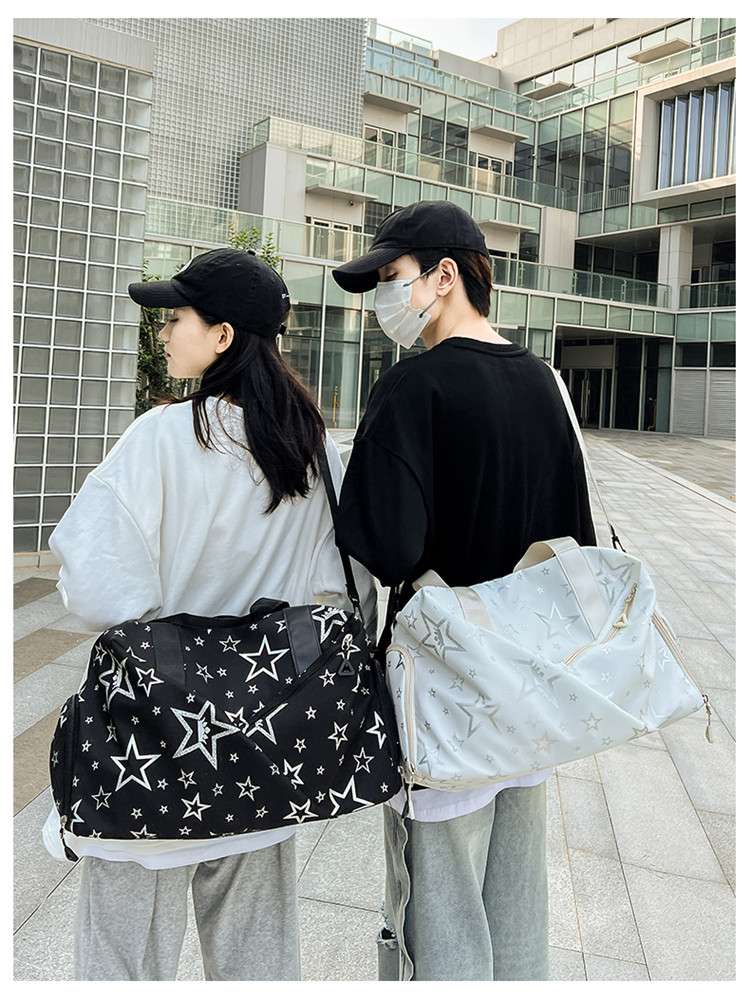 星柄プリント大容量ボストンバッグ 30L