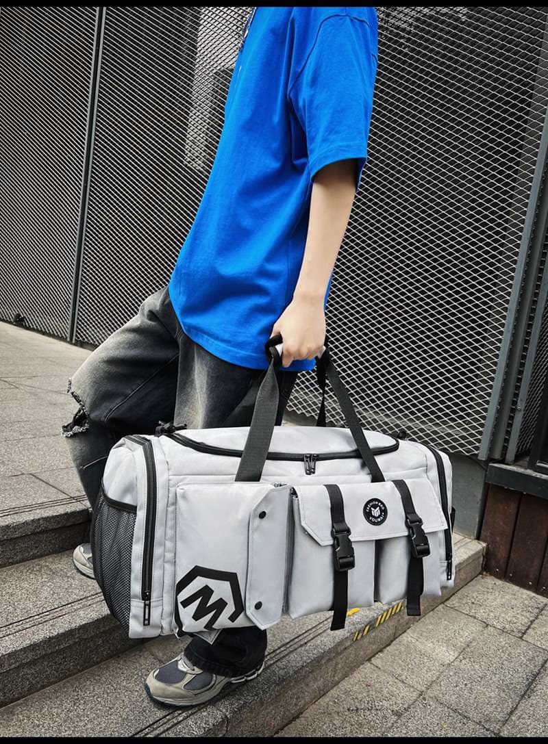 多機能ポケット付き大容量ボストンバッグ 40L