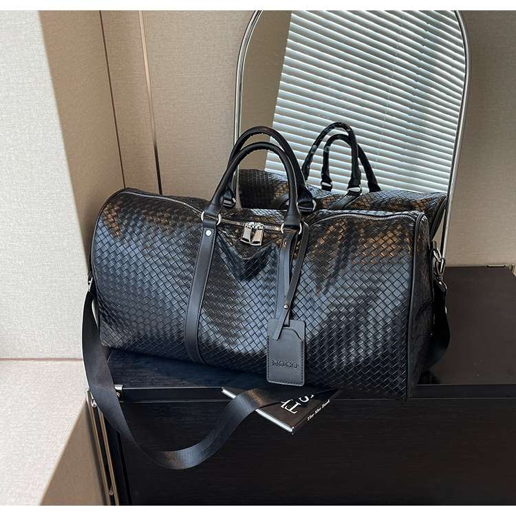 編み込み風 大容量ボストンバッグ 30L