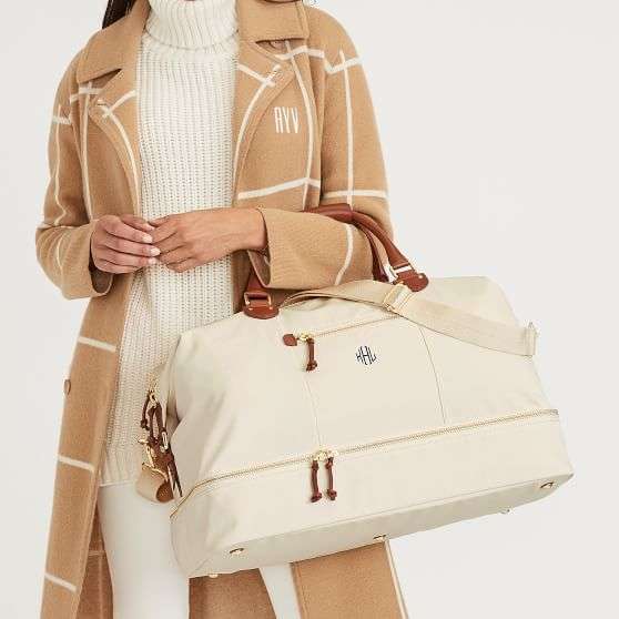 クラシックな大容量トラベルボストンバッグ