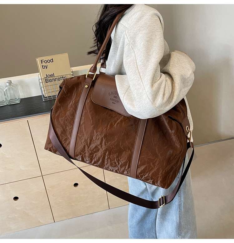 大容量ソフトレザー旅行用ボストンバッグ 20L
