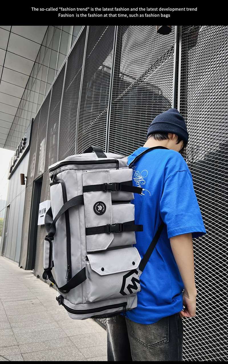 多機能ポケット付き大容量ボストンバッグ 40L
