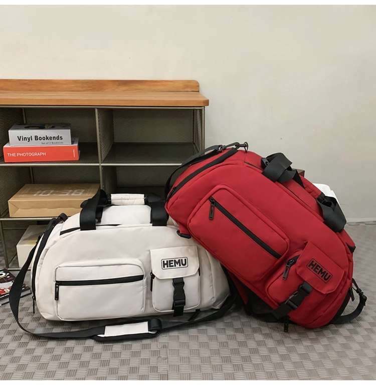 ボストンバッグ 多機能ポケット付き大容量旅行バッグ リュックにもなる2WAY 25L