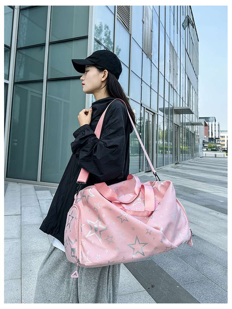 星柄プリント大容量ボストンバッグ 30L