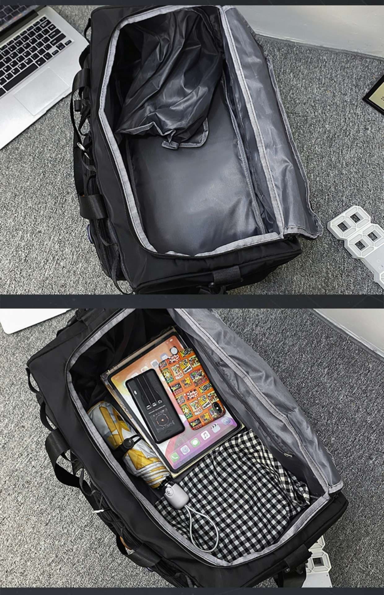 多機能ポケット付き大容量ボストンバッグ リュックにもなる2WAY 40L