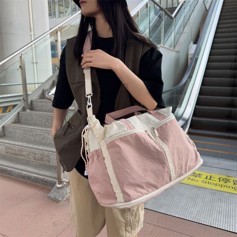 ボストンバッグ 軽量バイカラーボストン 拡張可能 5色展開