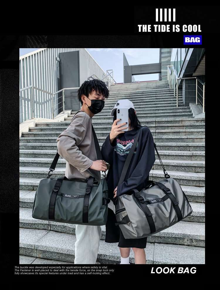 大容量ファスナー付きボストンバッグ 25L