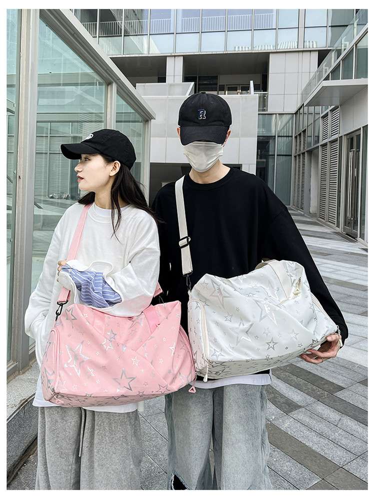 星柄プリント大容量ボストンバッグ 30L