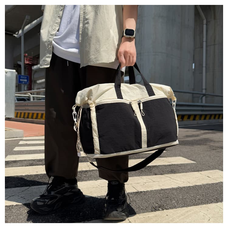 ボストンバッグ 軽量バイカラーボストン 拡張可能 5色展開