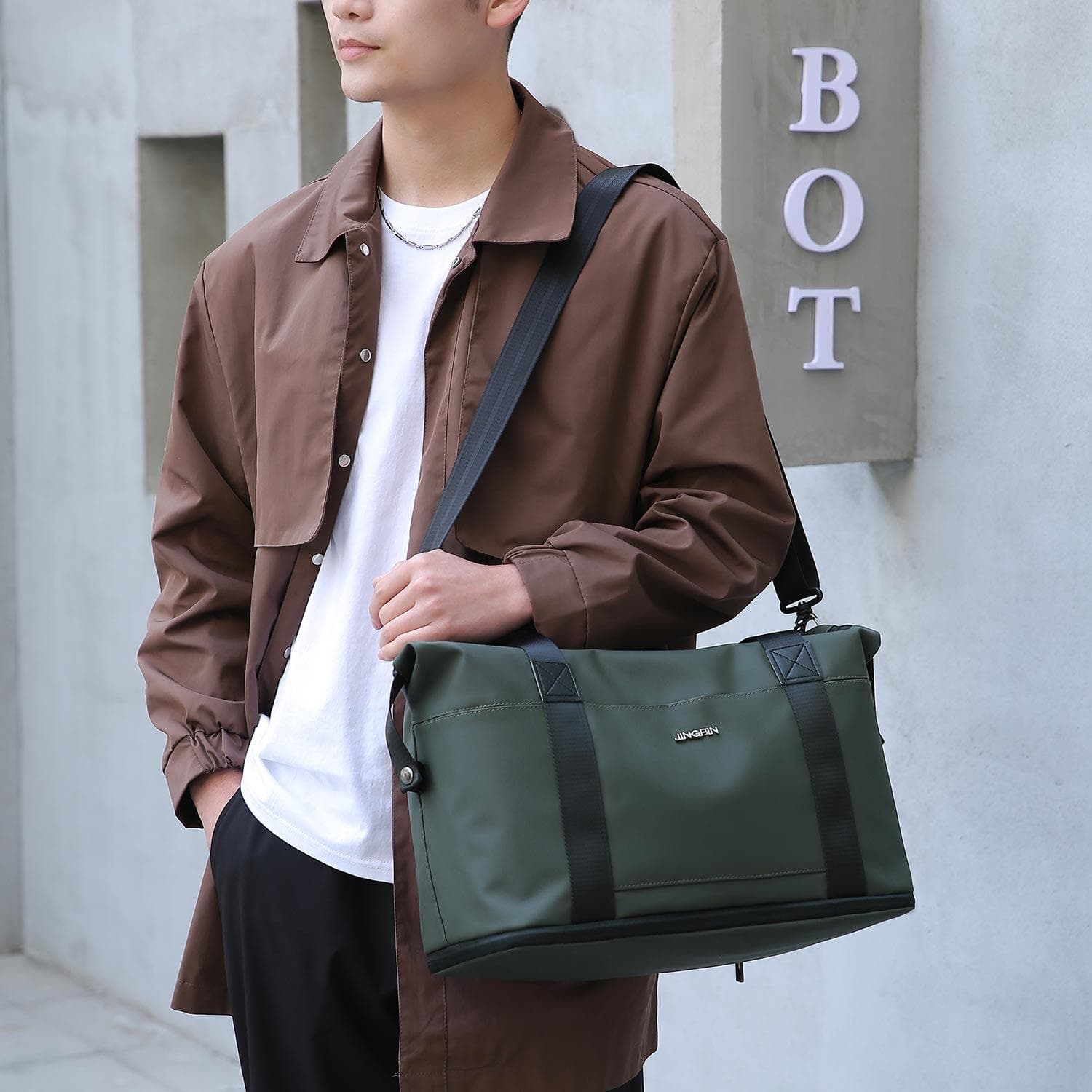 ボストンバッグ ツートーン 拡張可能 軽量 10色展開