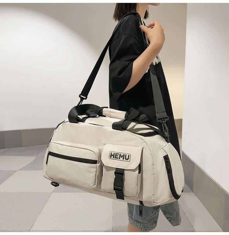 ボストンバッグ 多機能ポケット付き大容量旅行バッグ リュックにもなる2WAY 25L