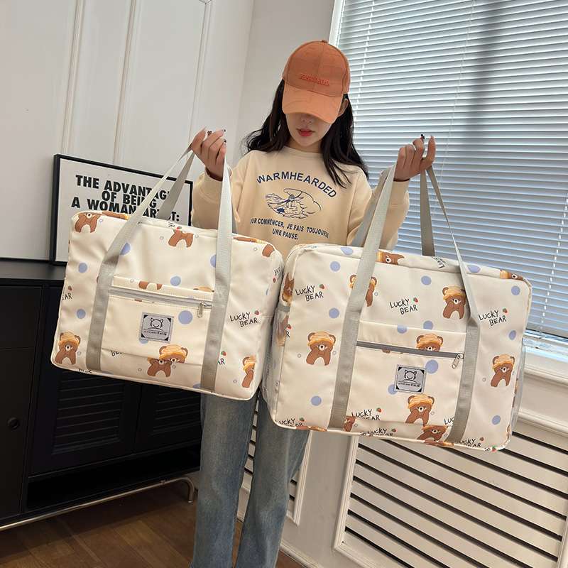 ラッキーベア柄 大容量トラベルボストンバッグ 25L 40L 50L